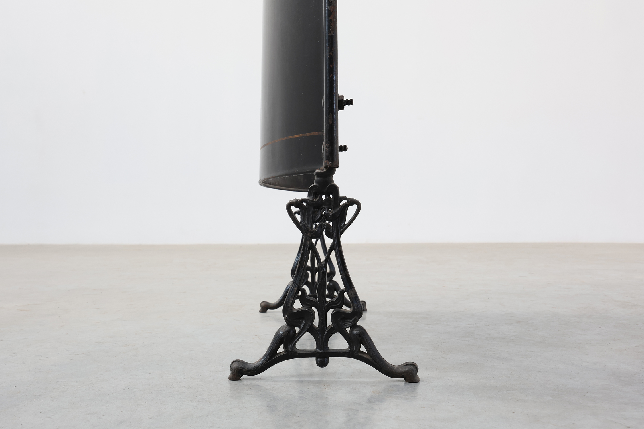 Art Nouveau Black Lacquer Fire Screen with Hand‑Painted Floral Motif, France, ca . 1910thumbnail